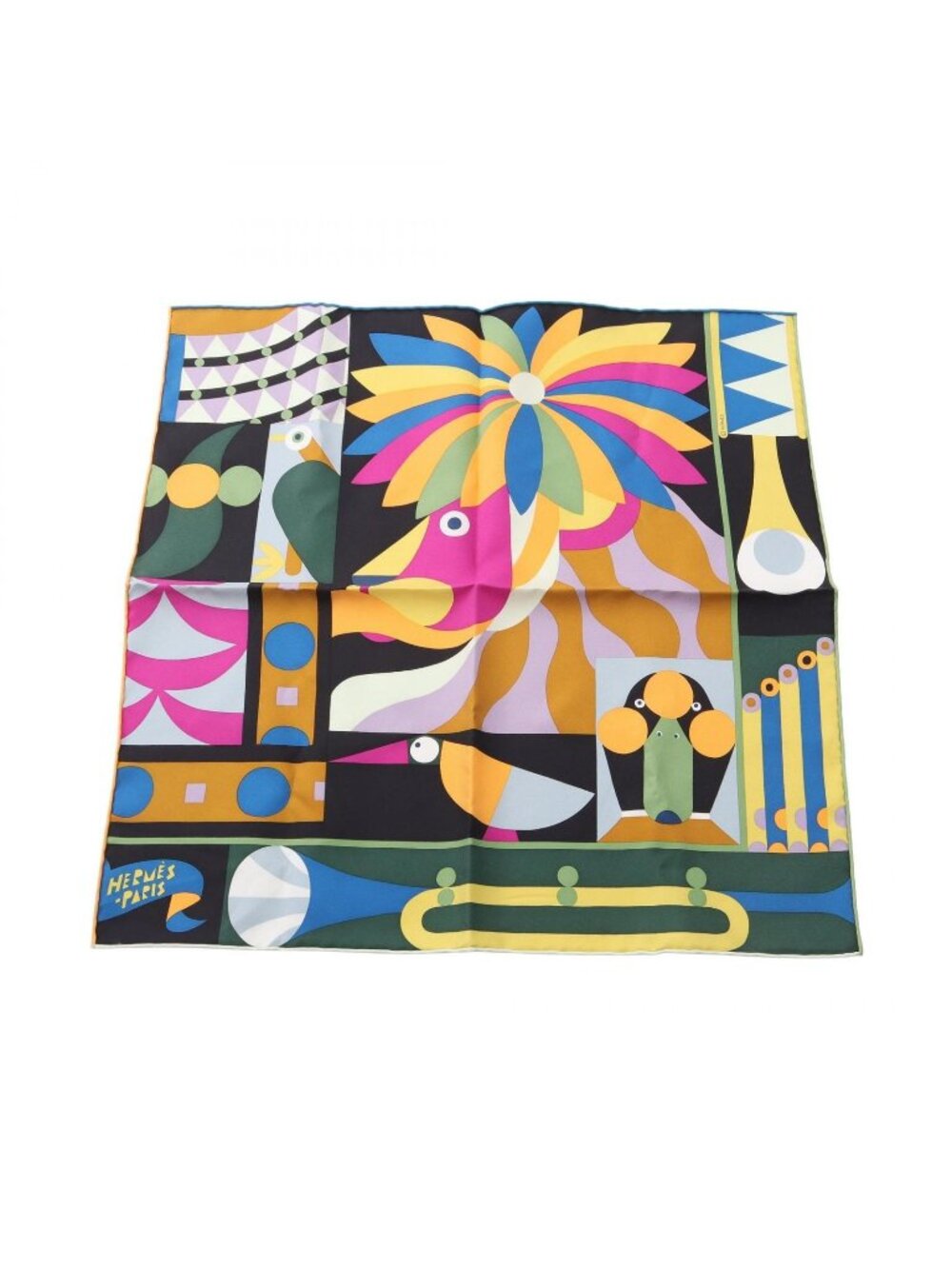 Hermes Scarf Petit Carre 45 Parade en Fanfare Silk